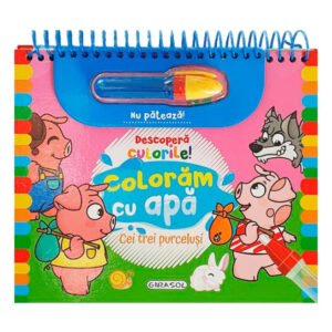 Descopera culorile! Cei trei purcelusi coloram cu apa