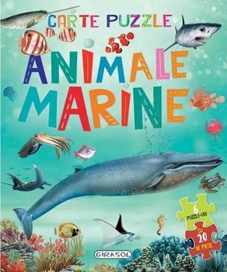 Carte cu 6 puzzle-uri - Animale marine
