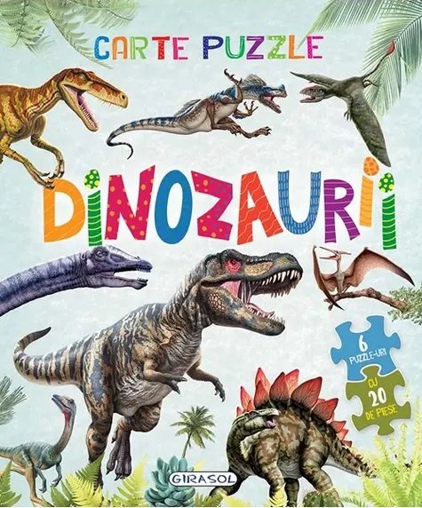 Carte cu 6 puzzle-uri Dinozaurii