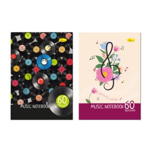 Caiet pentru note muzicale pe un arc A4 60 de coli MIX