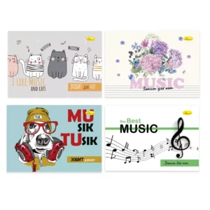 Caiet pentru note muzicale pe o agrafă A5 12 coli