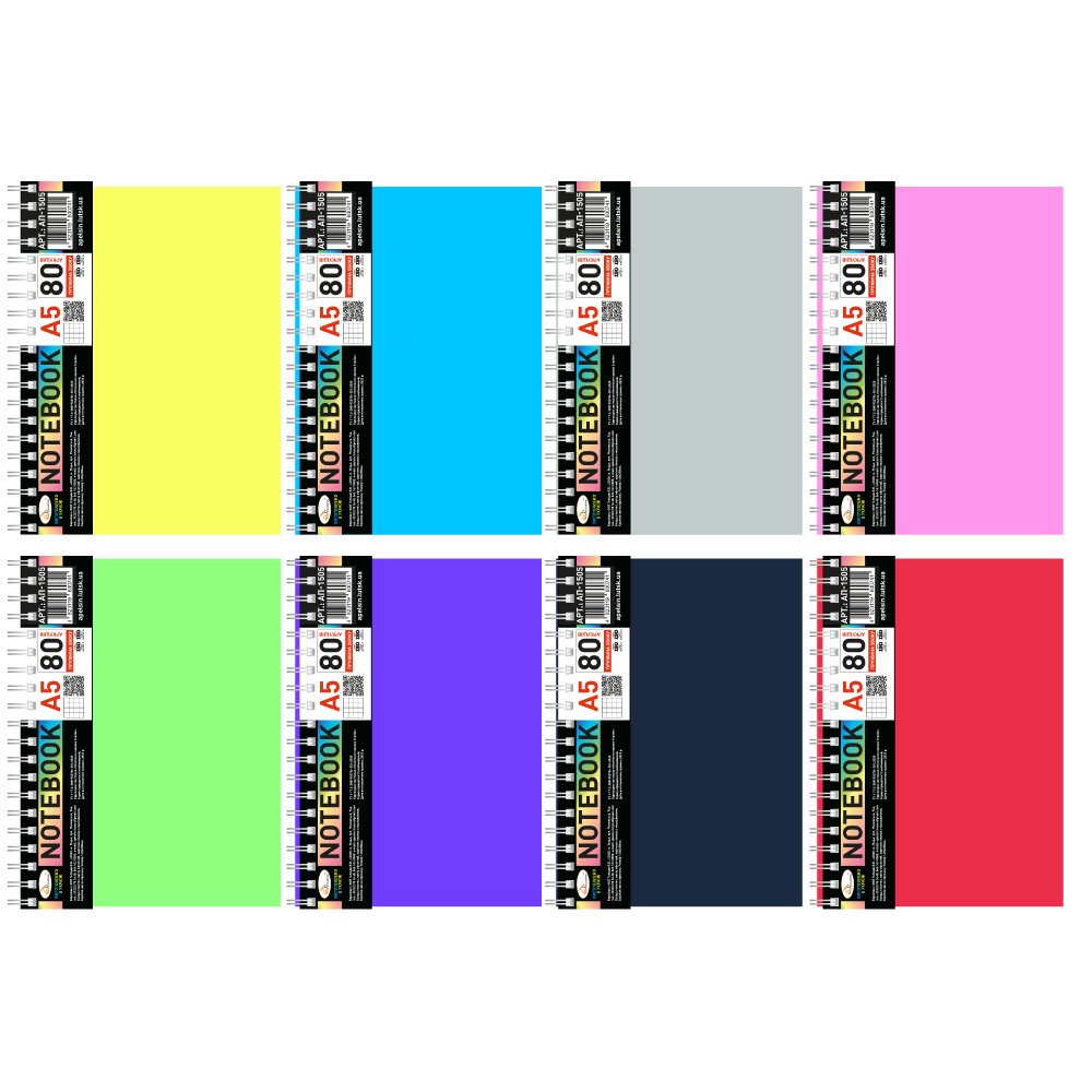 Blocnotes A5 80 foi coperta plastic