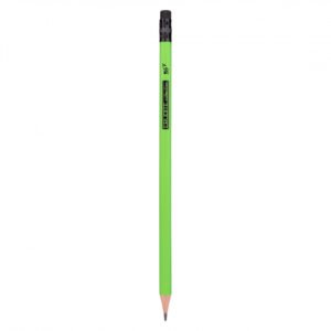 Creion HB triunghiulare YES cu radieră „Neon Erudit”