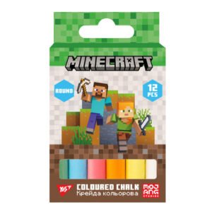 Cretă colorată YES „Minecraft”, 12 buc, rotundă, blister
