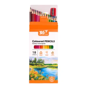 Creioane colorate YES 18 culori cu ascutitoare