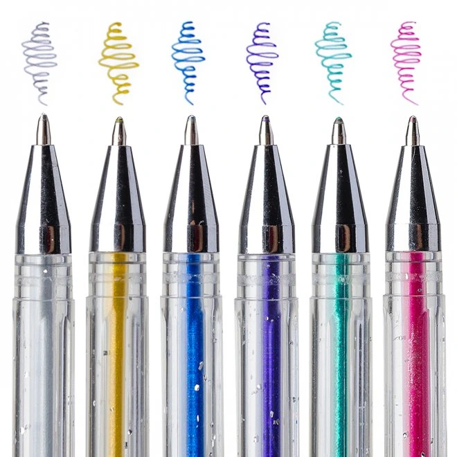 Pix cu gel YES 6 culori Glitter - imagine 3
