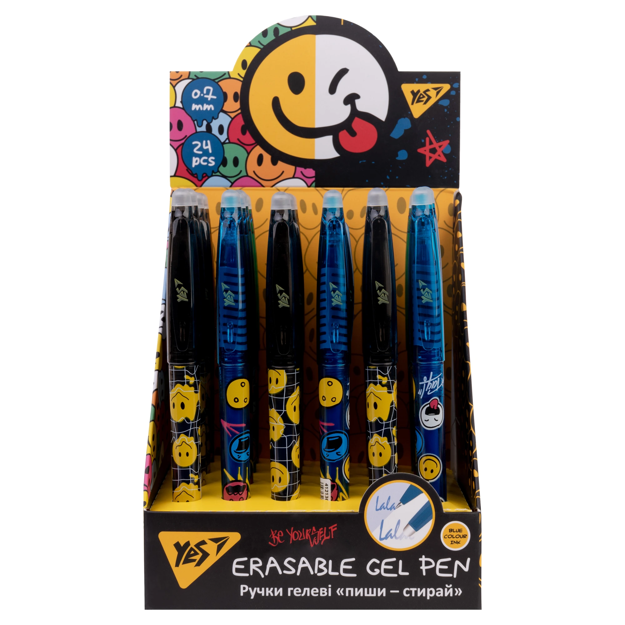 Pix cu gel YES Smile 0.7 mm cu radiera - imagine 3