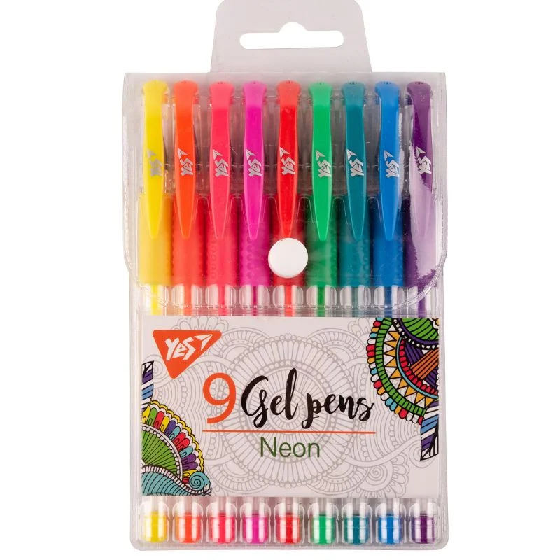 Set de pixuri cu gel YES 9 buc Neon
