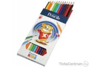 Creioane colorate "Creative Kids", ICO, Clasic, 12 buc, blister
