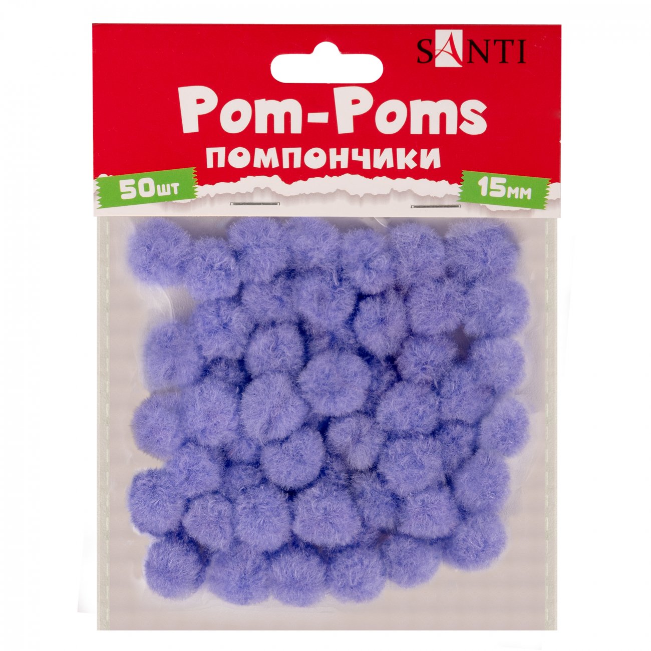 Pompoane SANTI, mov, d-15mm, 50 buc/pachet