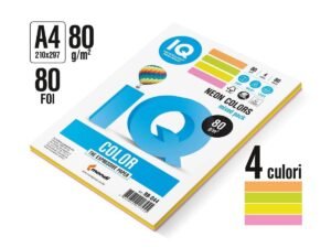 Hartie colorata IQCOLOR A4 Neon 4culori