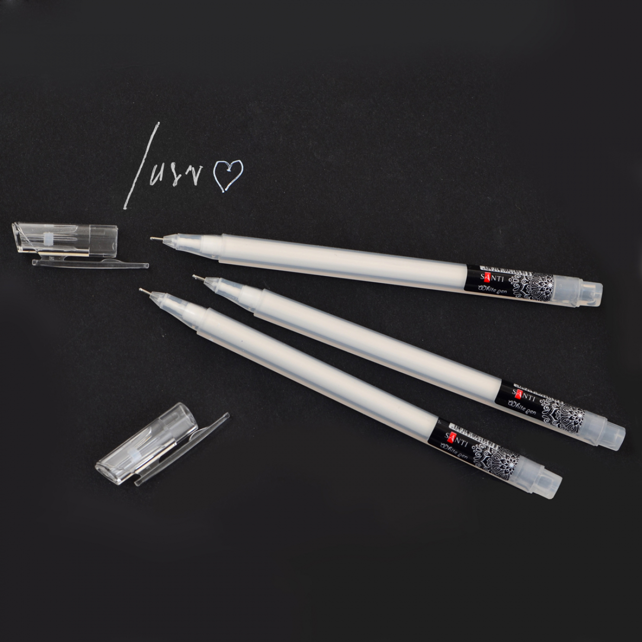 Pix cu gel SANTI Alb 0.6mm - imagine 3