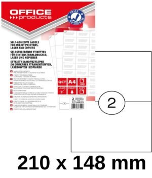 Etichete autoadezive A4/100foi, 2buc x 210*148 mm