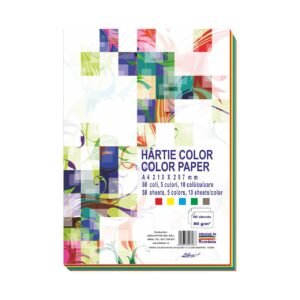 Hartie colorata A4, 10 culori 50 foi Libra