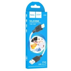 Cablu USB HOCO X90 Cool USB - Lightning, 2.4A, 1 m, alb