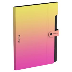 Mapa cu 5 compartimente Berlingo, A4+ Radiance 600 mkm, galben-roz