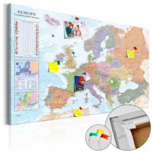 Harta lumii Europa Cork Map,120x80 cm