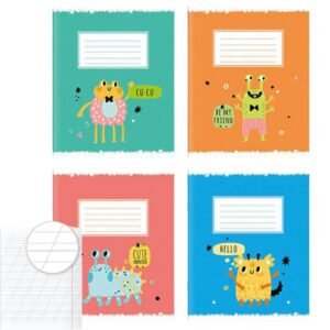 Caiete 12 foi A5 Linie oblica Cute monsters