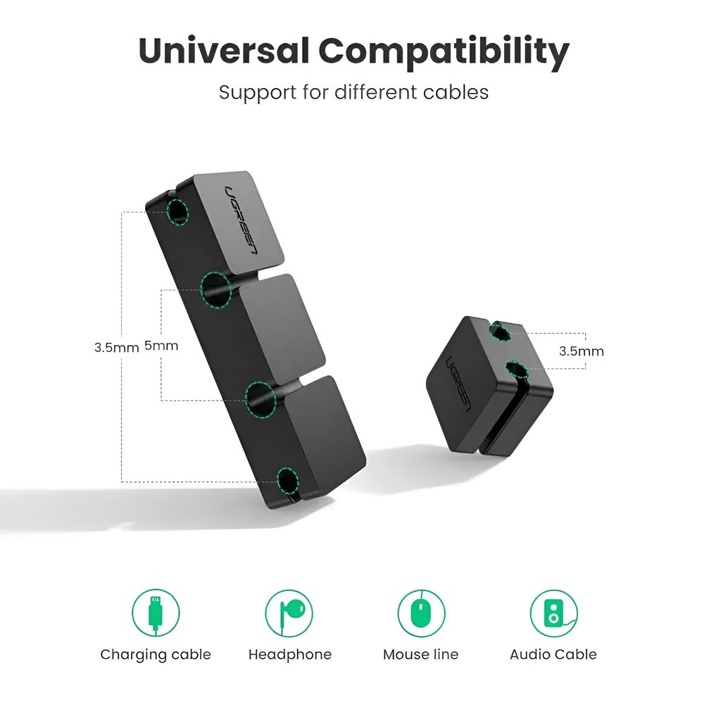 Organizator Cabluri 3+1 Ugreen Negru - imagine 2