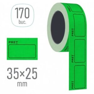 Etichete preturi pentru aparat 35x25 verde