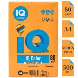 Hartie colorata IQCOLOR A4 Portocaliu Neon NEOOR
